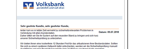 Phishing-Mail Identitätsüberprüfung Phishing-Mail Identitätsüberprüfung